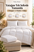 Volny Home 4 Parça Temel Yatak Seti - 1 yorgan, 2 yastık, 1 alez