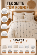 Siyah Fiyonk 8 Parça Uyku Seti
